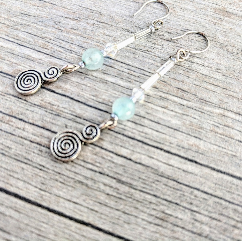 Silver Plated Amazonite dangle earring